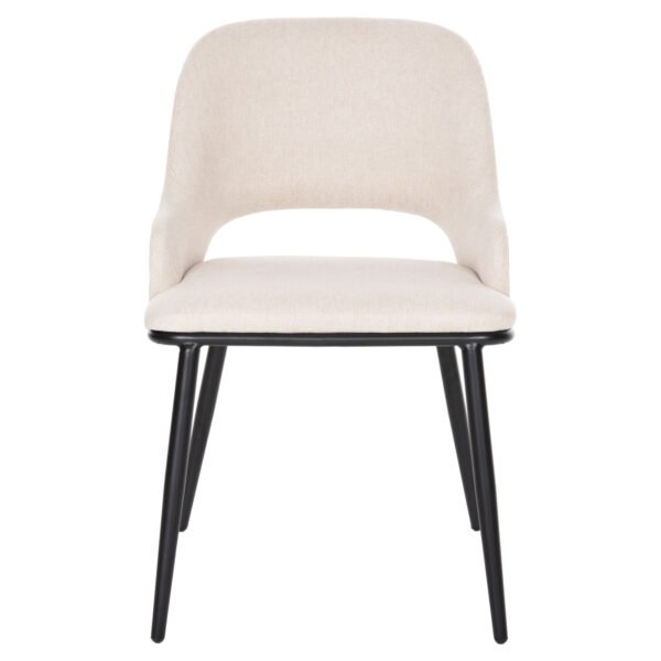 ΚΑΡΕΚΛΑ DELF HM9617.02 ΜΠΕΖ ΥΦΑΣΜΑ-ΜΑΥΡΑ ΜΕΤΑΛ. ΠΟΔΙΑ-ΞΥΛΙΝΗ ΠΛΑΤΗ ΟΑΚ 48x55x76Υ - Image 3