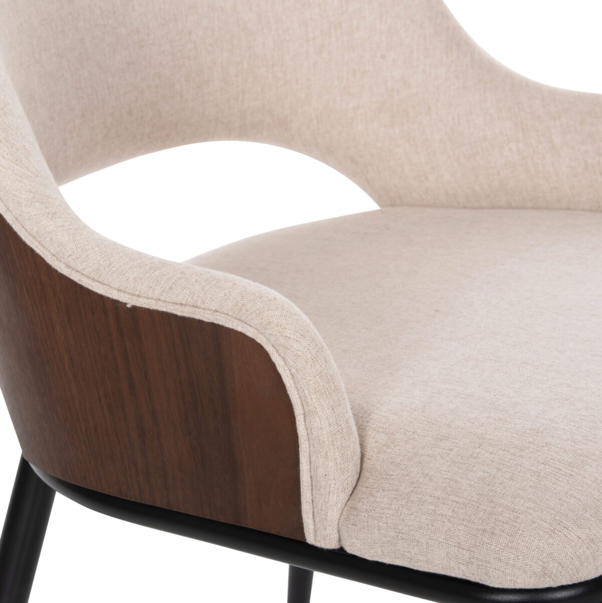 ΚΑΡΕΚΛΑ DELF HM9617.04 ΜΠΕΖ ΥΦΑΣΜΑ-ΜΑΥΡΑ ΜΕΤΑΛ. ΠΟΔΙΑ-ΞΥΛΙΝΗ ΠΛΑΤΗ ΚΑΡΥΔΙ 48x55x76Υεκ. - Image 8