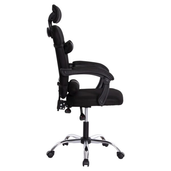 ΚΑΡΕΚΛΑ ΓΡΑΦΕΙΟΥ CRONER HM1196.01 ΜΑΥΡΟ MESH-ΜΕΤΑΛ.ΒΑΣΗ-NYLON ΣΚΕΛΕΤΟΣ 58x99x120Υεκ. - Image 4