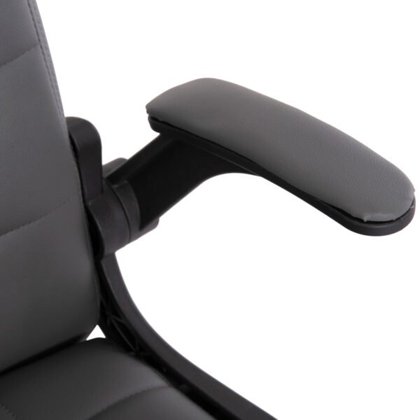 ΚΑΡΕΚΛΑ ΓΡΑΦΕΙΟΥ PORTIMA HM1197.03 ΓΚΡΙ PVC-ΜΑΥΡΟΣ NYLON ΣΚΕΛΕΤΟΣ & ΒΑΣΗ 66.5x60x97Υεκ - Image 8