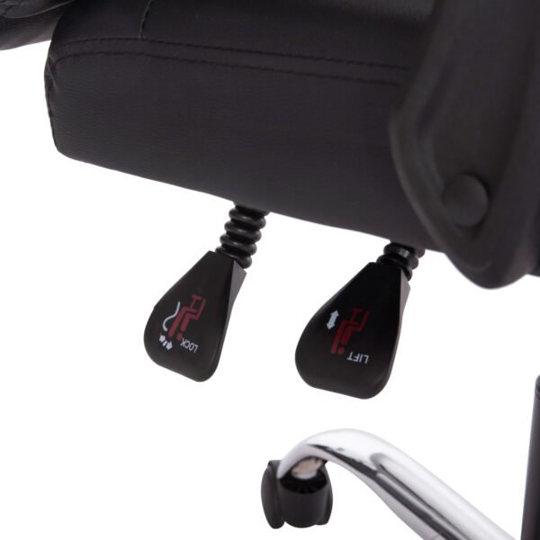 ΚΑΡΕΚΛΑ ΓΡΑΦΕΙΟΥ LAGOM HM1198 ΜΑΥΡO PVC-ΜΕΤΑΛ.ΒΑΣΗ-ΜΑΥΡΟ NYLON ΣΚΕΛΕΤΟΣ 60x70x104Υεκ - Image 9