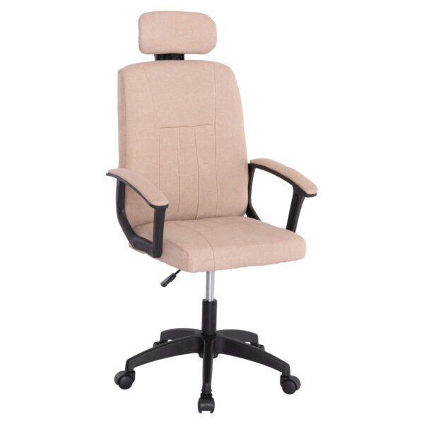 ΚΑΡΕΚΛΑ ΓΡΑΦΕΙΟΥ NIMBLE HM1199.13 ΜΠΕΖ ΥΦΑΣΜΑ-ΜΑΥΡΟΣ ΣΚΕΛΕΤΟΣ&ΒΑΣΗ NYLON 59x64x122Υεκ