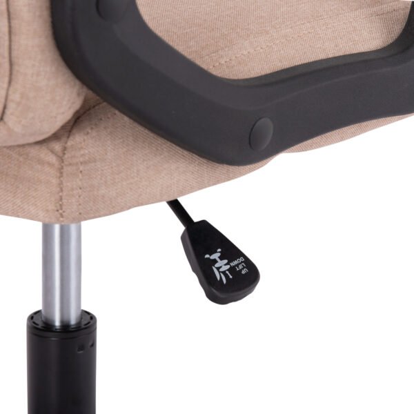 ΚΑΡΕΚΛΑ ΓΡΑΦΕΙΟΥ NIMBLE HM1199.13 ΜΠΕΖ ΥΦΑΣΜΑ-ΜΑΥΡΟΣ ΣΚΕΛΕΤΟΣ&ΒΑΣΗ NYLON 59x64x122Υεκ - Image 9