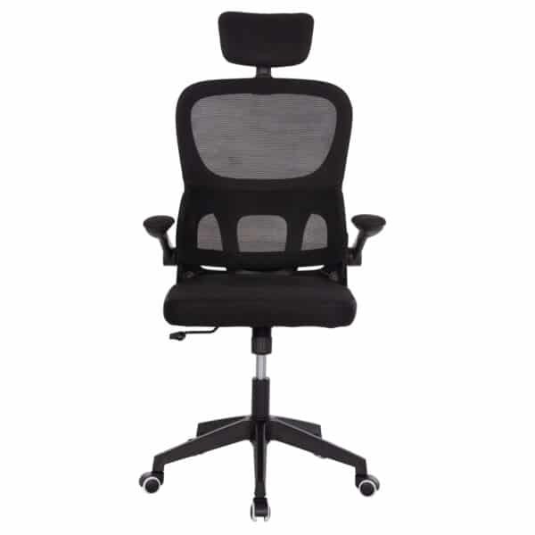 ΚΑΡΕΚΛΑ ΓΡΑΦΕΙΟΥ BASTON HM18236.01 ΜΑΥΡΟ MESH & PP ΣΚΕΛΕΤΟΣ 64x60x117-127Υεκ. - Image 3