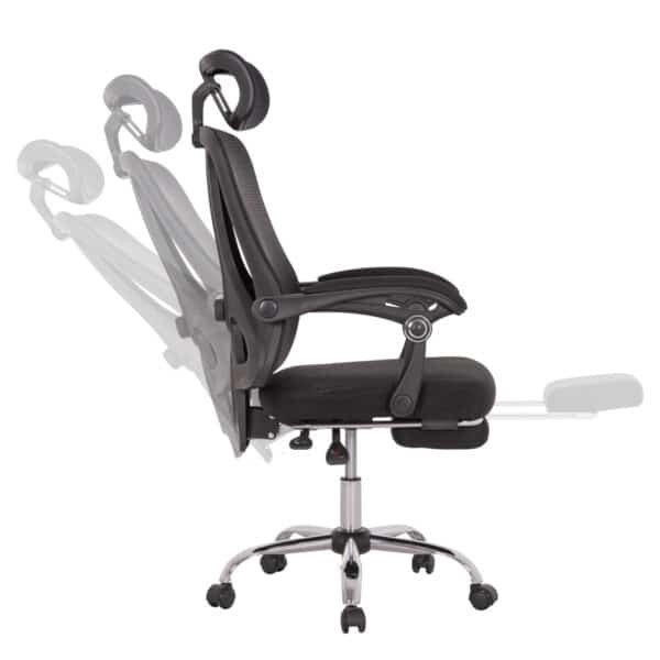 ΚΑΡΕΚΛΑ ΓΡΑΦΕΙΟΥ BARNET HM18258.01 ΜΑΥΡΟ MESH-ΜΑΥΡΟΣ ΣΚΕΛΕΤΟΣ NYLON 61x62x123Υ - Image 4