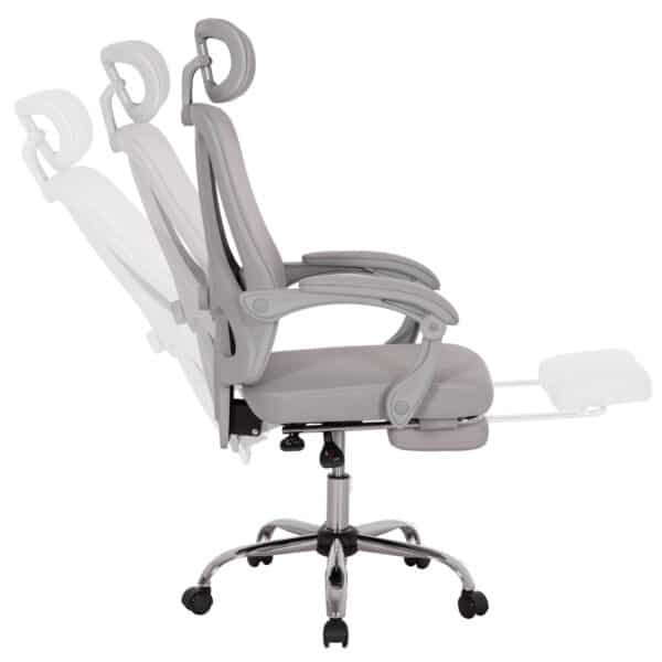 ΚΑΡΕΚΛΑ ΓΡΑΦΕΙΟΥ BARNET HM18258.02 ΓΚΡΙ MESH-ΓΚΡΙ ΣΚΕΛΕΤΟΣ NYLON 61x62x123Υ - Image 4