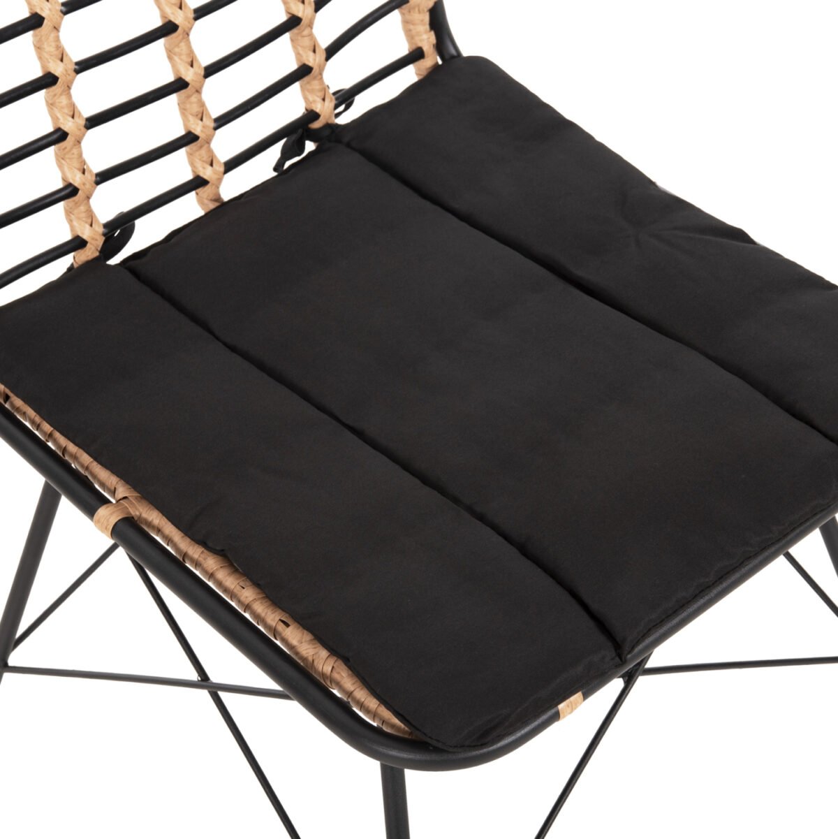 ΚΑΡΕΚΛΑ ΜΕΤΑΛΛΙΚΗ ALLEGRA HM5691.11 WICKER ΜΠΕΖ-ΜΑΥΡΟ 51x54x84Υεκ. - Image 8