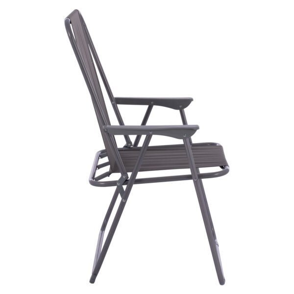 ΚΑΡΕΚΛΑ ΠΑΡΑΛΙΑΣ DEVAL ΜΕ ΨΗΛΗ ΠΛΑΤΗ ΠΤΥΣΣΟΜΕΝΗ ΓΚΡΙ HM5148.01 ΜΕΤΑΛΛΙΚΗ - Image 4