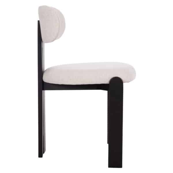 ΚΑΡΕΚΛΑ ΤΡΑΠΕΖΑΡΙΑΣ KARVO HM18252.02 ΕΚΡΟΥ ΥΦΑΣΜΑ--ΞΥΛΟ ΣΕ ΜΑΥΡΟ 57x50x78,5Υεκ. - Image 4