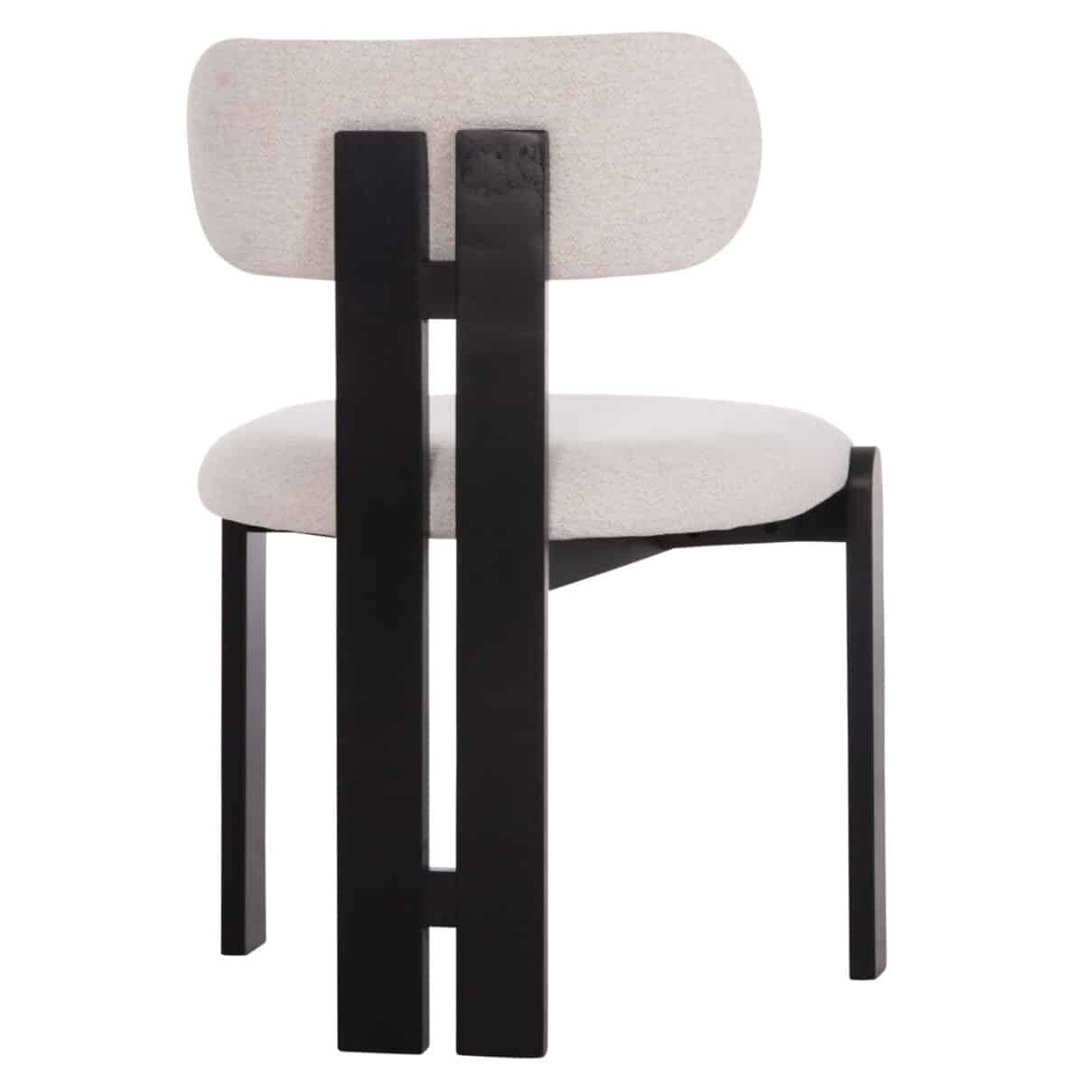 ΚΑΡΕΚΛΑ ΤΡΑΠΕΖΑΡΙΑΣ KARVO HM18252.02 ΕΚΡΟΥ ΥΦΑΣΜΑ--ΞΥΛΟ ΣΕ ΜΑΥΡΟ 57x50x78,5Υεκ. - Image 5