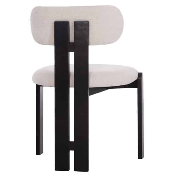 ΚΑΡΕΚΛΑ ΤΡΑΠΕΖΑΡΙΑΣ KARVO HM18252.02 ΕΚΡΟΥ ΥΦΑΣΜΑ--ΞΥΛΟ ΣΕ ΜΑΥΡΟ 57x50x78,5Υεκ. - Image 5