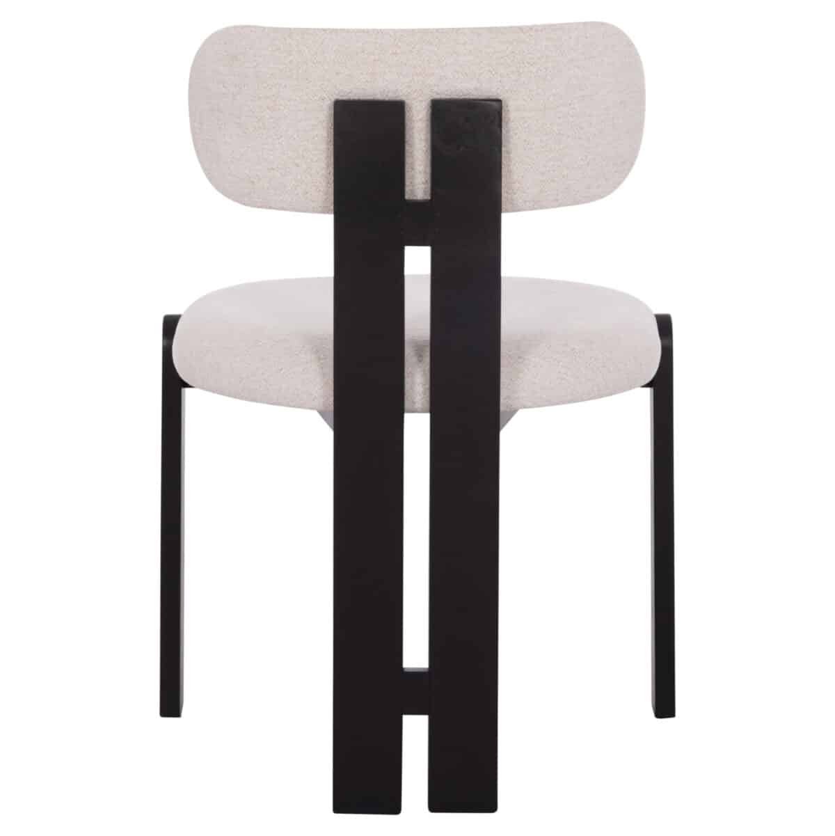 ΚΑΡΕΚΛΑ ΤΡΑΠΕΖΑΡΙΑΣ KARVO HM18252.02 ΕΚΡΟΥ ΥΦΑΣΜΑ--ΞΥΛΟ ΣΕ ΜΑΥΡΟ 57x50x78,5Υεκ. - Image 6