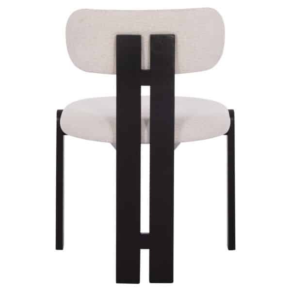 ΚΑΡΕΚΛΑ ΤΡΑΠΕΖΑΡΙΑΣ KARVO HM18252.02 ΕΚΡΟΥ ΥΦΑΣΜΑ--ΞΥΛΟ ΣΕ ΜΑΥΡΟ 57x50x78,5Υεκ. - Image 6