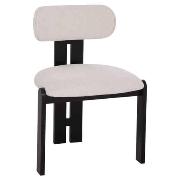 ΚΑΡΕΚΛΑ ΤΡΑΠΕΖΑΡΙΑΣ KARVO HM18252.02 ΕΚΡΟΥ ΥΦΑΣΜΑ--ΞΥΛΟ ΣΕ ΜΑΥΡΟ 57x50x78