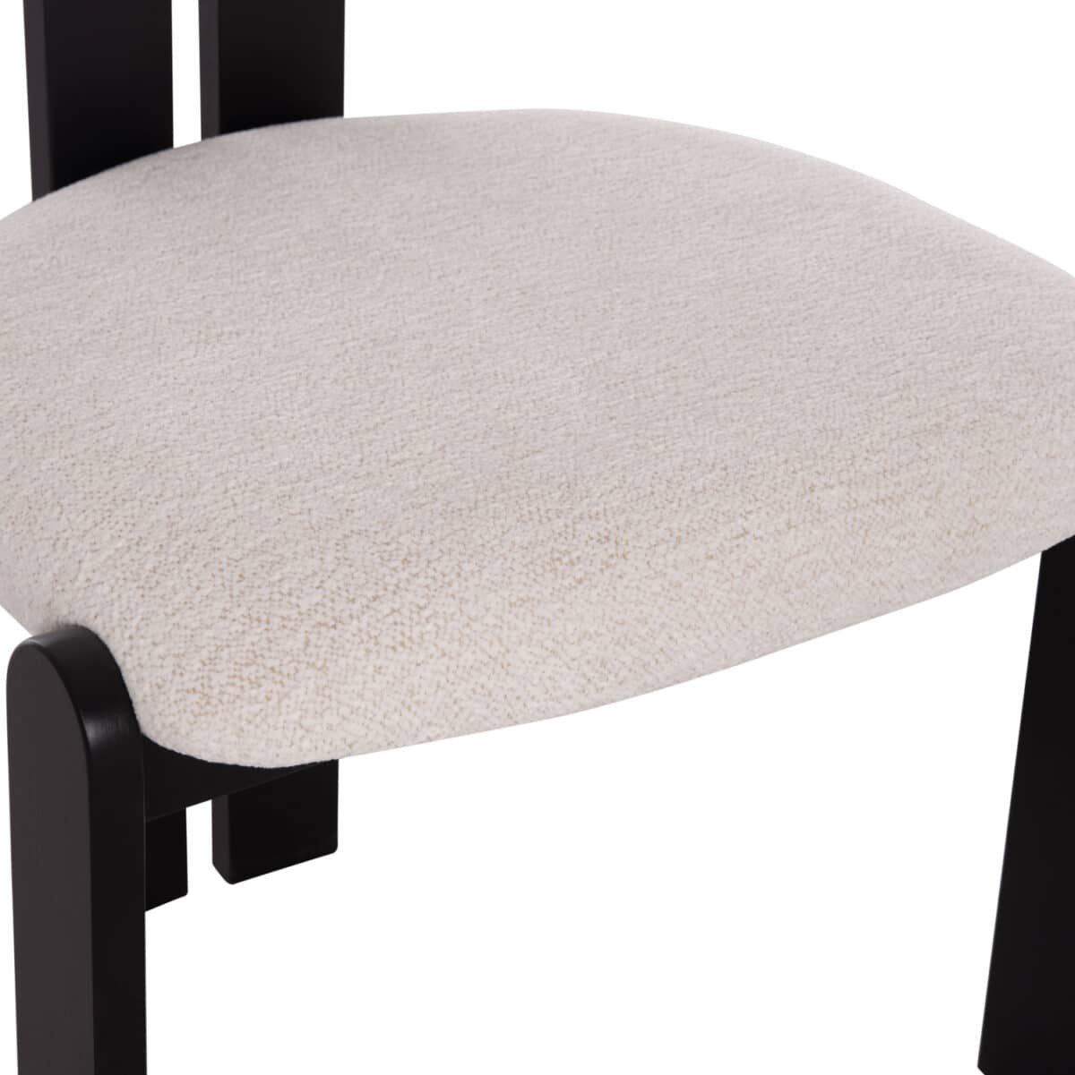 ΚΑΡΕΚΛΑ ΤΡΑΠΕΖΑΡΙΑΣ KARVO HM18252.02 ΕΚΡΟΥ ΥΦΑΣΜΑ--ΞΥΛΟ ΣΕ ΜΑΥΡΟ 57x50x78,5Υεκ. - Image 8