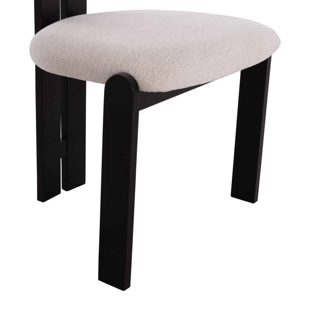 ΚΑΡΕΚΛΑ ΤΡΑΠΕΖΑΡΙΑΣ KARVO HM18252.02 ΕΚΡΟΥ ΥΦΑΣΜΑ--ΞΥΛΟ ΣΕ ΜΑΥΡΟ 57x50x78,5Υεκ. - Image 9