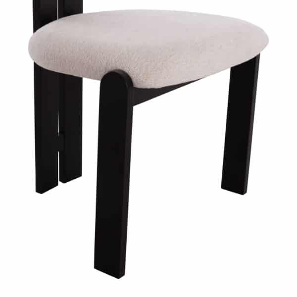 ΚΑΡΕΚΛΑ ΤΡΑΠΕΖΑΡΙΑΣ KARVO HM18252.02 ΕΚΡΟΥ ΥΦΑΣΜΑ--ΞΥΛΟ ΣΕ ΜΑΥΡΟ 57x50x78,5Υεκ. - Image 9