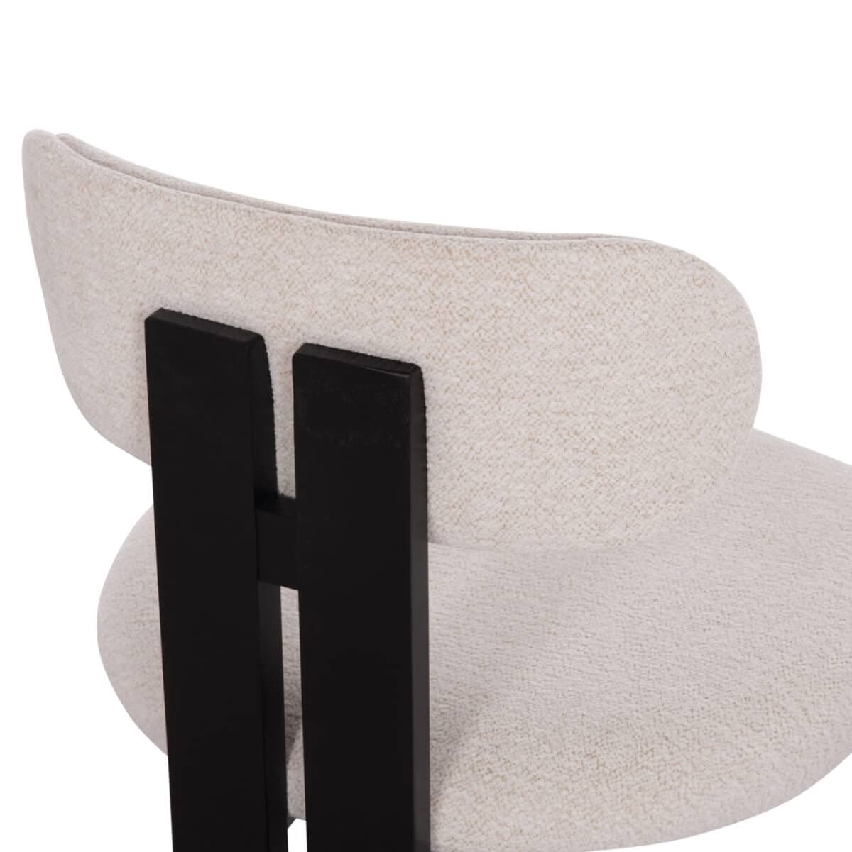 ΚΑΡΕΚΛΑ ΤΡΑΠΕΖΑΡΙΑΣ KARVO HM18252.02 ΕΚΡΟΥ ΥΦΑΣΜΑ--ΞΥΛΟ ΣΕ ΜΑΥΡΟ 57x50x78,5Υεκ. - Image 10