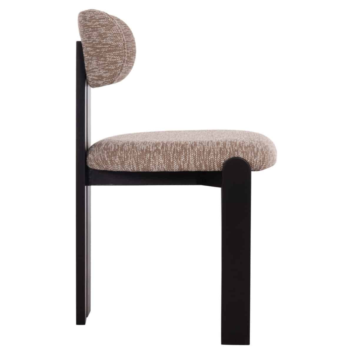 ΚΑΡΕΚΛΑ ΤΡΑΠΕΖΑΡΙΑΣ KARVO HM18252.03 ΚΑΦΕ ΥΦΑΣΜΑ--ΞΥΛΟ ΣΕ ΜΑΥΡΟ 57x50x78,5Υεκ. - Image 4