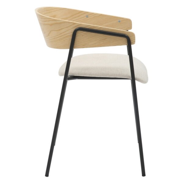 ΚΑΡΕΚΛΑ ΤΡΑΠΕΖΑΡΙΑΣ KORIN HM9975.01 ΜΕΤΑΛΛΟ-ΥΦΑΣΜΑ ΜΠΕΖ-ΞΥΛΟ 54x51x72,5Υεκ - Image 4