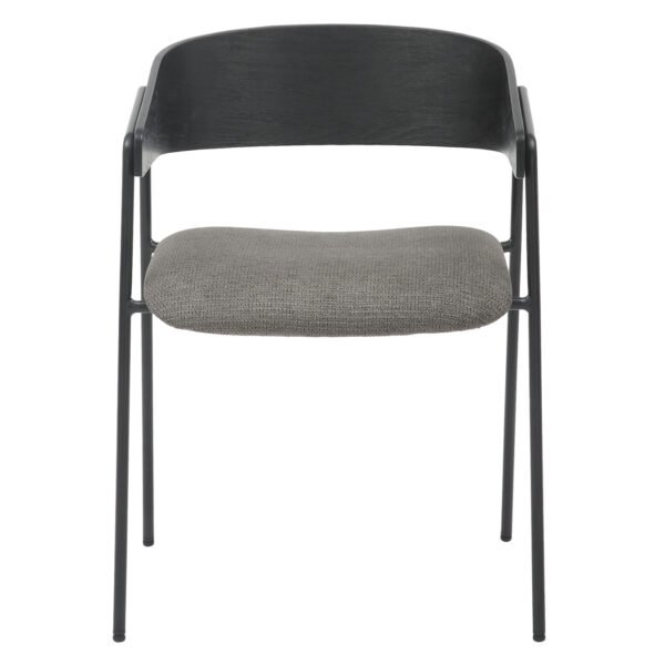 ΚΑΡΕΚΛΑ ΤΡΑΠΕΖΑΡΙΑΣ KORIN HM9975.02 ΜΕΤΑΛΛΟ & ΞΥΛΟ ΜΑΥΡΟ-ΥΦΑΣΜΑ ΓΚΡΙ 54x51x72,5Υεκ - Image 3