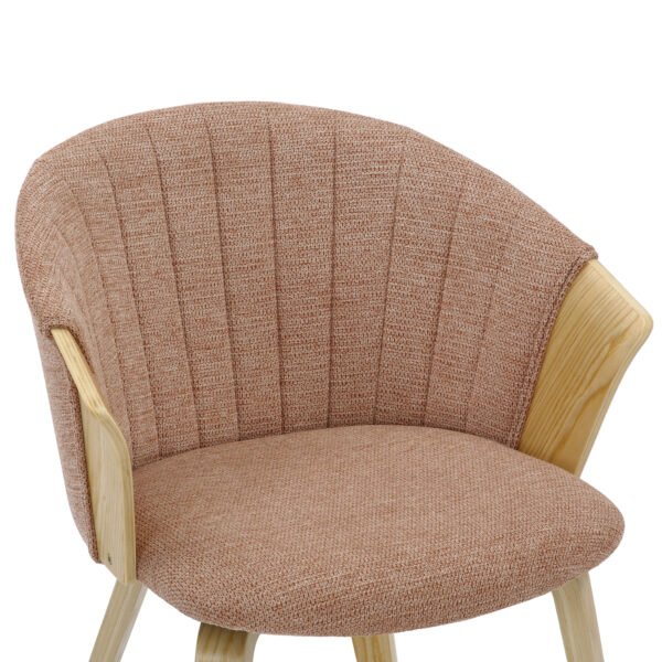 ΚΑΡΕΚΛΑ ΤΡΑΠΕΖΑΡΙΑΣ JESPER HM9977.01 ΣΚΕΛΕΤΟΣ Κ.Π. ΟΑΚ-ΚΑΦΕΚΟΚΚΙΝΟ ΥΦΑΣΜΑ 61x54x74Υεκ - Image 7