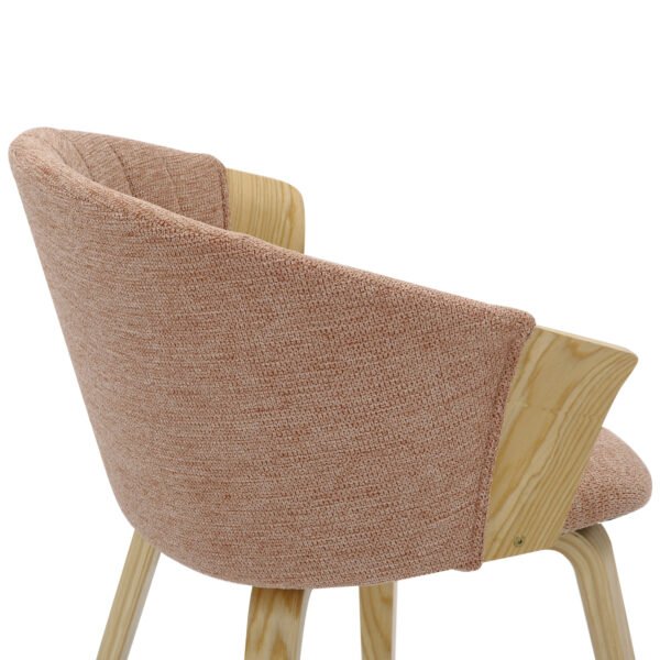 ΚΑΡΕΚΛΑ ΤΡΑΠΕΖΑΡΙΑΣ JESPER HM9977.01 ΣΚΕΛΕΤΟΣ Κ.Π. ΟΑΚ-ΚΑΦΕΚΟΚΚΙΝΟ ΥΦΑΣΜΑ 61x54x74Υεκ - Image 9