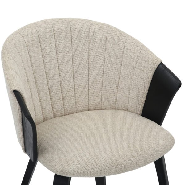 ΚΑΡΕΚΛΑ ΤΡΑΠΕΖΑΡΙΑΣ JESPER HM9977.02 ΣΚΕΛΕΤΟΣ Κ.Π. ΜΑΥΡΟ-ΕΚΡΟΥ ΥΦΑΣΜΑ 61x54x74Υεκ - Image 7