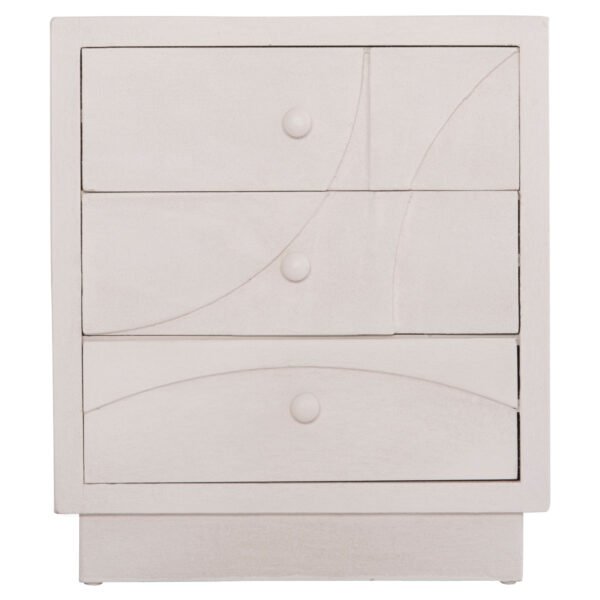 ΚΟΜΟΔΙΝΟ ΣΕΙΡΑ SANTORINI HM18047 MDF ΣΕ ΥΠΟΛΕΥΚΟ ΧΡΩΜΑ-3 ΣΥΡΤΑΡIA 48x38x55,5Υεκ. - Image 3