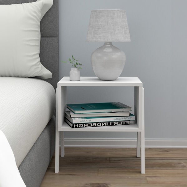 ΚΟΜΟΔΙΝΟ JAKE HM18182.01 ΜΕΛΑΜΙΝΗ ΣΕ ΛΕΥΚΟ 48x35x49Υεκ. - Image 3