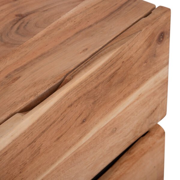 ΚΟΜΟΔΙΝΟ ALICIA ΜΕ 2 ΣΥΡΤΑΡΙΑ HM8360.21 ΜΑΣΙΦ ΞΥΛΟ ΑΚΑΚΙΑΣ-ΜΕΤΑΛΛΟ 45x35x56Yεκ. - Image 8