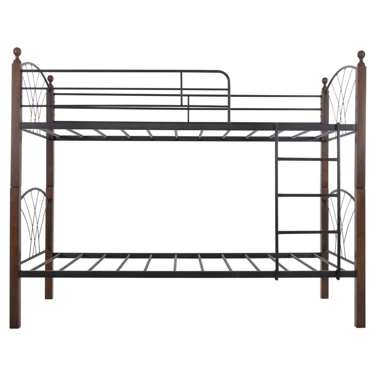 ΚΟΥΚΕΤΑ ΚΡΕΒΑΤΙ STOREY HM687 ΜΑΥΡΟ ΜΕΤΑΛΛΟ-ΚΑΡΥΔΙ RUBBERWOOD-ΓΙΑ ΣΤΡΩΜΑ 190x90εκ - Image 4