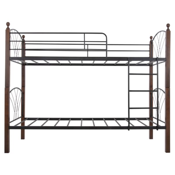 ΚΟΥΚΕΤΑ ΚΡΕΒΑΤΙ STOREY HM687 ΜΑΥΡΟ ΜΕΤΑΛΛΟ-ΚΑΡΥΔΙ RUBBERWOOD-ΓΙΑ ΣΤΡΩΜΑ 190x90εκ - Image 4