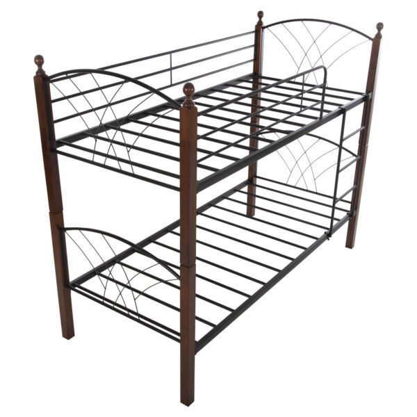 ΚΟΥΚΕΤΑ ΚΡΕΒΑΤΙ STOREY HM687 ΜΑΥΡΟ ΜΕΤΑΛΛΟ-ΚΑΡΥΔΙ RUBBERWOOD-ΓΙΑ ΣΤΡΩΜΑ 190x90εκ - Image 5