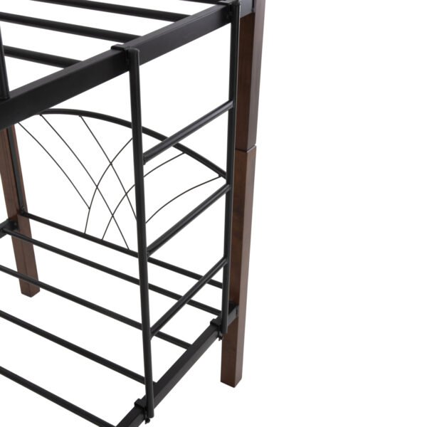 ΚΟΥΚΕΤΑ ΚΡΕΒΑΤΙ STOREY HM687 ΜΑΥΡΟ ΜΕΤΑΛΛΟ-ΚΑΡΥΔΙ RUBBERWOOD-ΓΙΑ ΣΤΡΩΜΑ 190x90εκ - Image 7