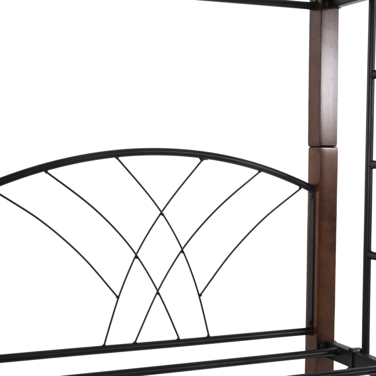 ΚΟΥΚΕΤΑ ΚΡΕΒΑΤΙ STOREY HM687 ΜΑΥΡΟ ΜΕΤΑΛΛΟ-ΚΑΡΥΔΙ RUBBERWOOD-ΓΙΑ ΣΤΡΩΜΑ 190x90εκ - Image 8