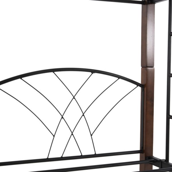 ΚΟΥΚΕΤΑ ΚΡΕΒΑΤΙ STOREY HM687 ΜΑΥΡΟ ΜΕΤΑΛΛΟ-ΚΑΡΥΔΙ RUBBERWOOD-ΓΙΑ ΣΤΡΩΜΑ 190x90εκ - Image 8