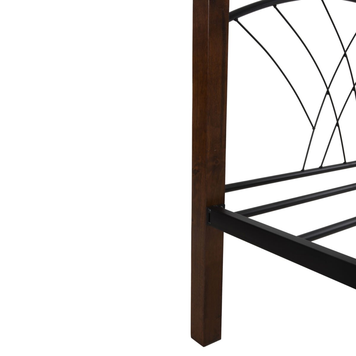 ΚΟΥΚΕΤΑ ΚΡΕΒΑΤΙ STOREY HM687 ΜΑΥΡΟ ΜΕΤΑΛΛΟ-ΚΑΡΥΔΙ RUBBERWOOD-ΓΙΑ ΣΤΡΩΜΑ 190x90εκ - Image 9