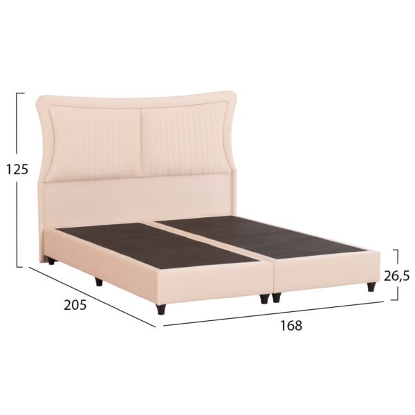 ΚΡEΒΑΤΙ ΔΙΠΛΟ NESTOR HM715 ΜΠΕΖ ΒΕΛΟΥΔΟ ΓΙΑ ΣΤΡΩΜΑ 160x200εκ. - Image 3