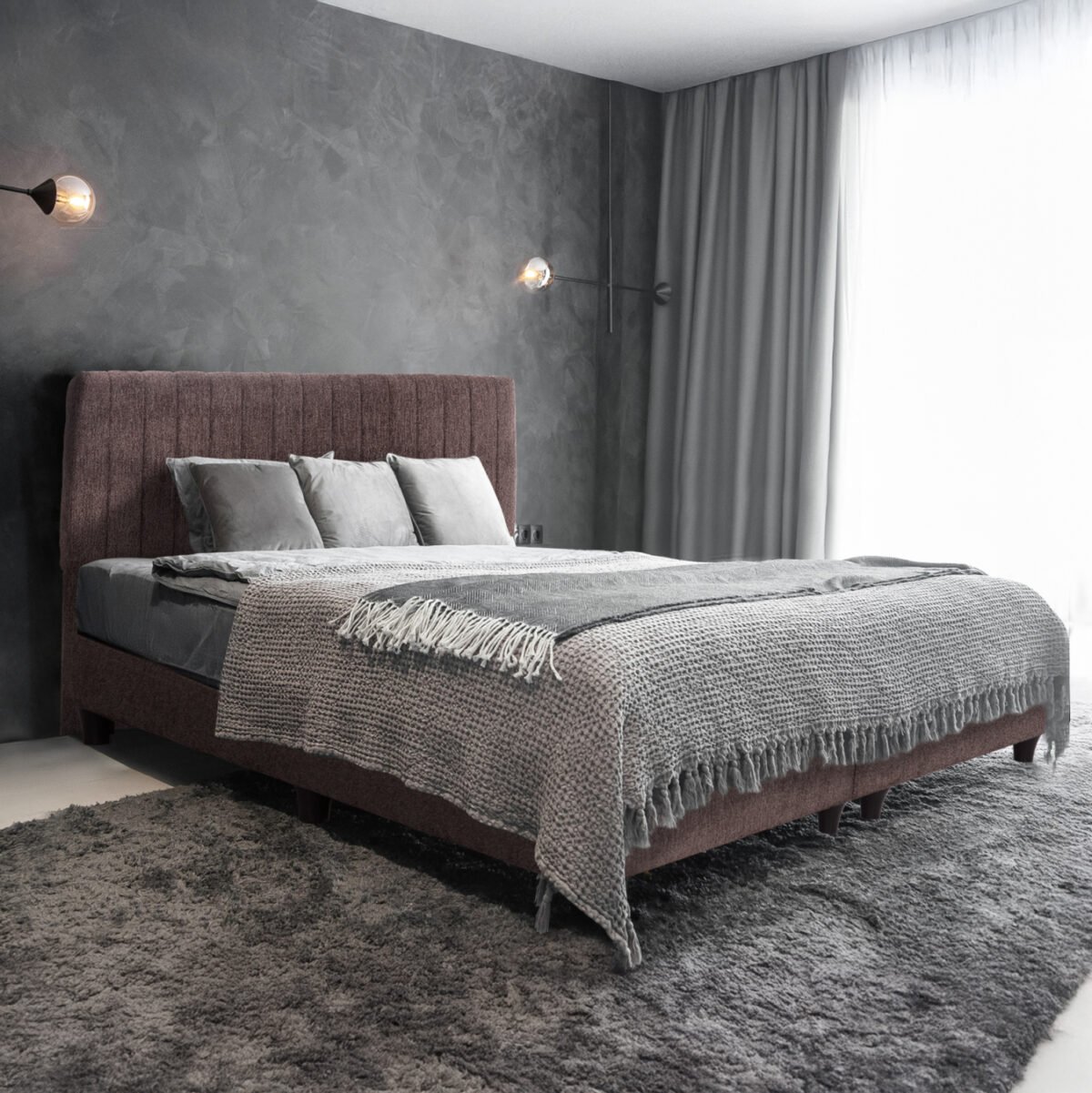 ΚΡEΒΑΤΙ ΔΙΠΛΟ HILDA HM717.02 ΥΦΑΣΜΑ TEDDY ΚΑΦΕ--ΓΙΑ ΣΤΡΩΜΑ 160x200εκ. - Image 2