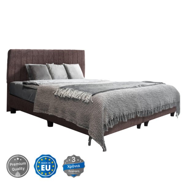 ΚΡEΒΑΤΙ ΔΙΠΛΟ HILDA HM717.02 ΥΦΑΣΜΑ TEDDY ΚΑΦΕ--ΓΙΑ ΣΤΡΩΜΑ 160x200εκ.