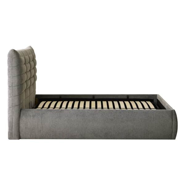ΚΡΕΒΑΤΙ ΔΙΠΛΟ SANDRA HM732.01 ΓΚΡΙ ΥΦΑΣΜΑ & ΑΠΟΘΗΚΕΥΤΙΚΟΣ ΧΩΡΟΣ ΓΙΑ ΣΤΡΩΜΑ 160x200εκ - Image 5