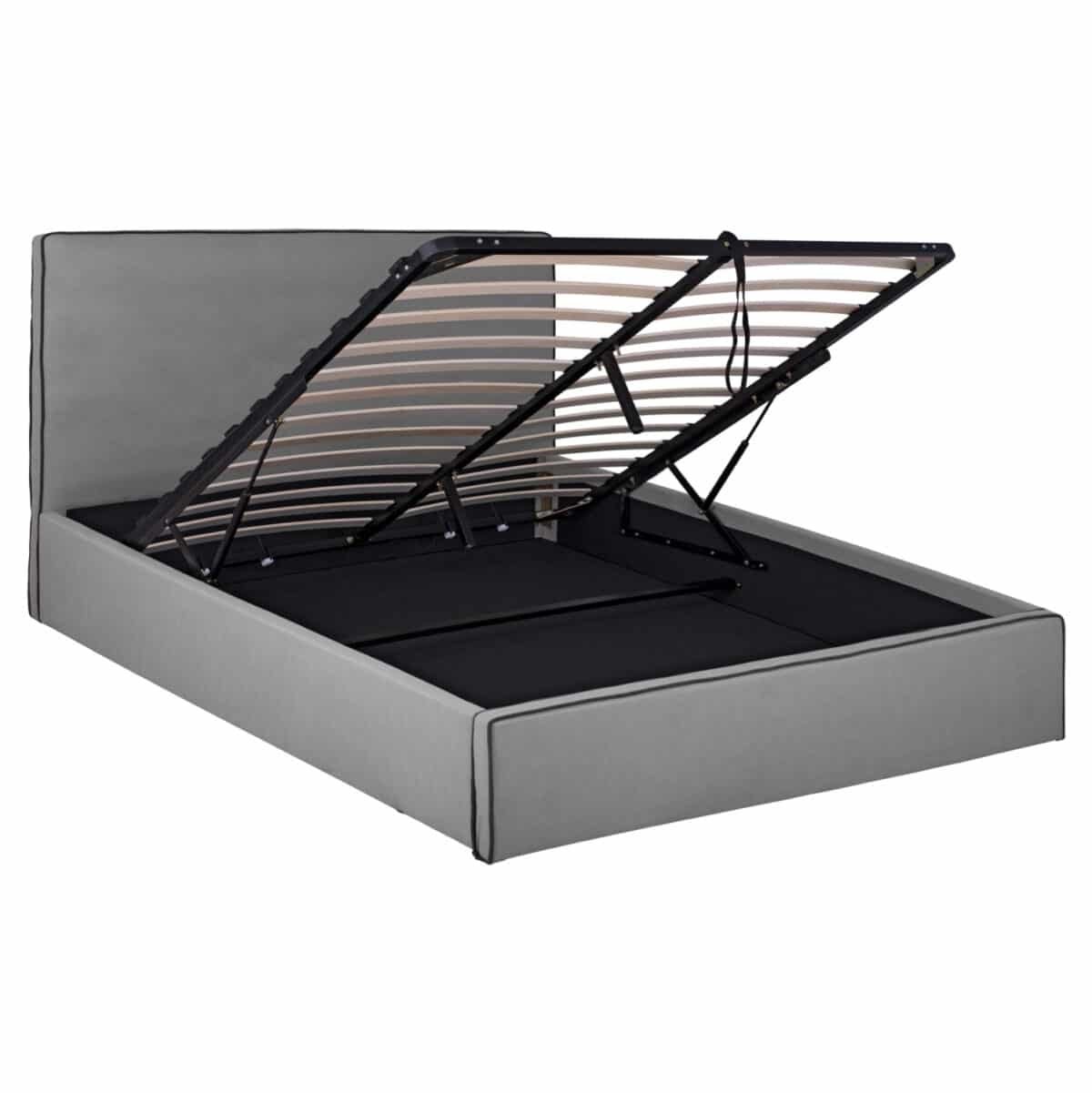 ΚΡΕΒΑΤΙ ΔΙΠΛΟ ΜΕ ΑΠΟΘ.ΧΩΡΟ & ΣΤΡΩΜΑ ALLIE HM21170 ΓΚΡΙ ΥΦΑΣΜΑ--ΓΙΑ 160x200εκ - Image 4