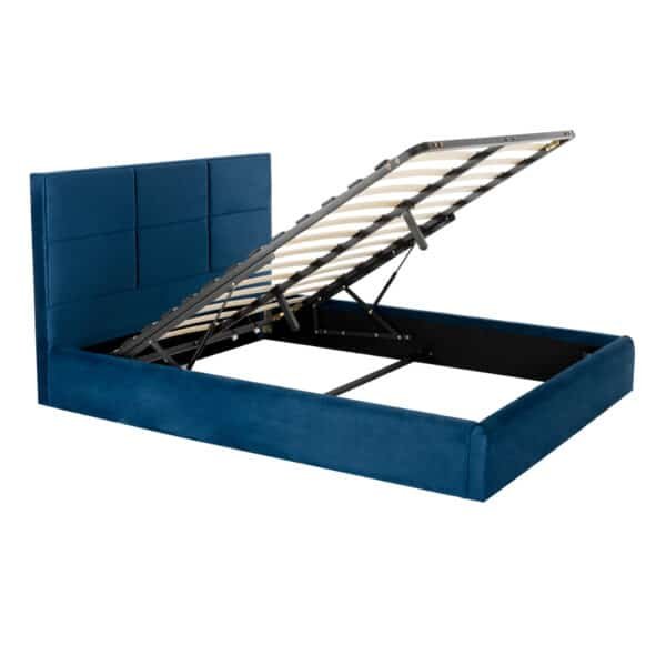 ΚΡΕΒΑΤΙ ΔΙΠΛΟ & ΣΤΡΩΜΑ BRILEY HM21272.03 ΜΠΛΕ ΒΕΛΟΥΔΟ ΜΕ ΑΠΟΘ.ΧΩΡΟ--ΓΙΑ 160x200εκ - Image 4