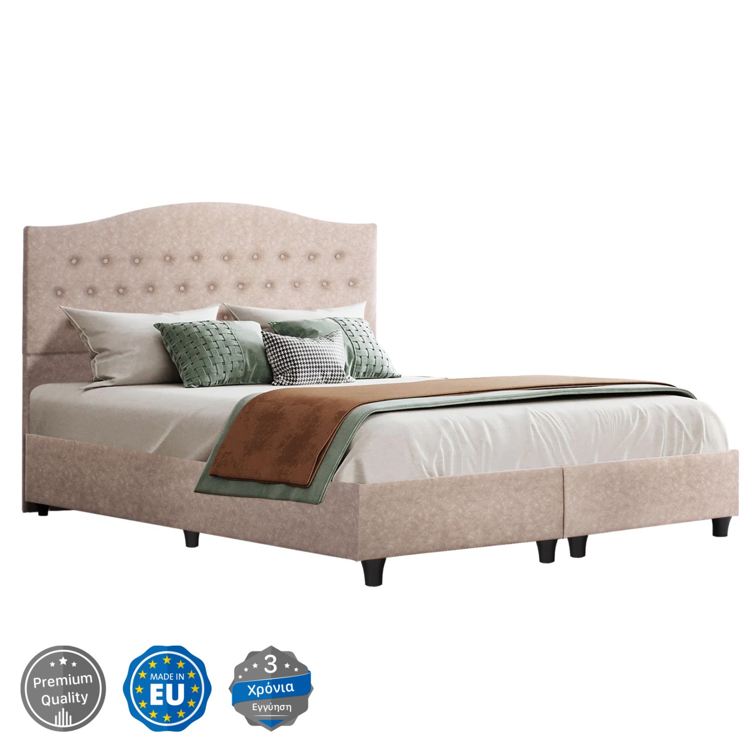 ΚΡΕΒΑΤΙ MALENA HM638.22 ΜΠΕΖ ΥΦΑΣΜΑ Τ. NUBUCK ΓΙΑ ΣΤΡΩΜΑ 150x200εκ. ΚΡΕΒΑΤΙ MALENA HM638.22 ΜΠΕΖ ΥΦΑΣΜΑ Τ. NUBUCK ΓΙΑ ΣΤΡΩΜΑ 150x200εκ.