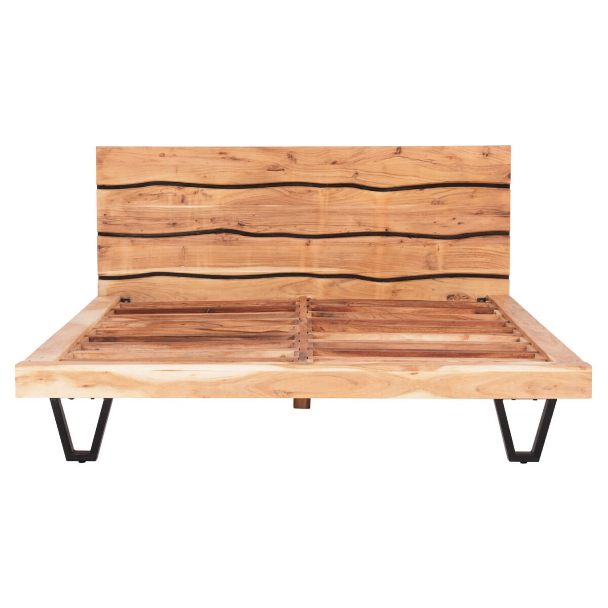 ΚΡΕΒΑΤΙ ALICIA HM8359.21 ΜΕΤΑΛΛΟ-ΜΑΣΙΦ ΞΥΛΟ ΑΚΑΚΙΑΣ-ΑΝΟΙΧΤΟ ΦΥΣΙΚΟ-ΣΤΡΩΜΑ 160x200εκ - Image 4