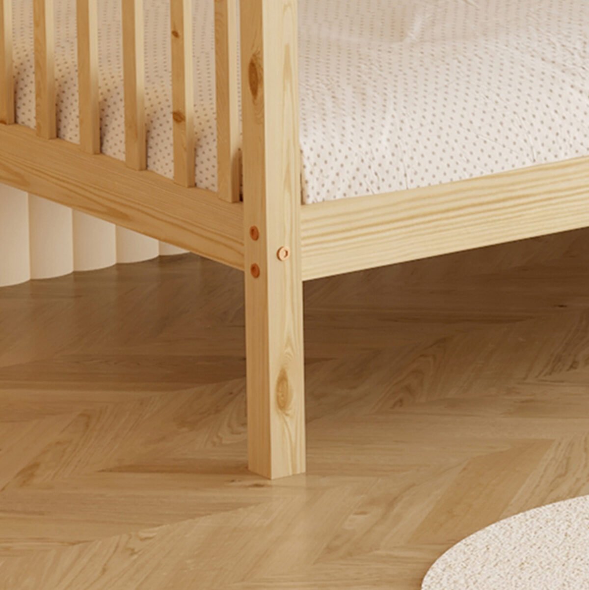 ΚΡΕΒΑΤΙ ΚΟΥΚΕΤΑ ΠΑΙΔΙΚΟ LANTAI HM682.01 ΞΥΛΟ ΠΕΥΚΟΥ ΣΕ ΦΥΣΙΚΟ-ΣΤΡΩΜΑΤΑ 190x90εκ - Image 9