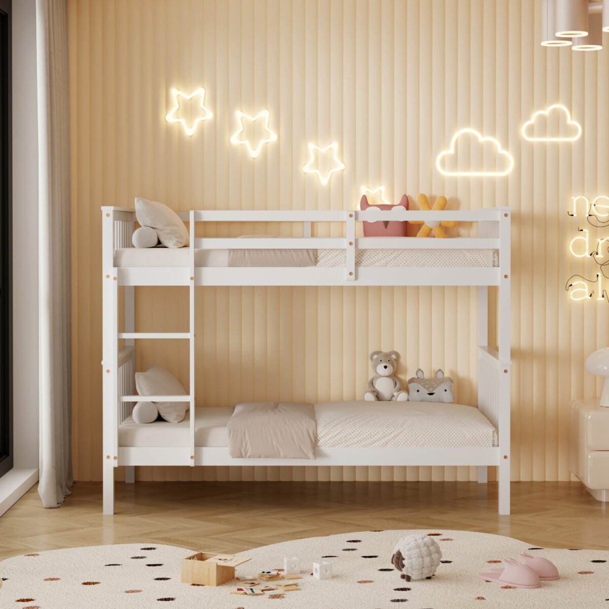 ΚΡΕΒΑΤΙ ΚΟΥΚΕΤΑ ΠΑΙΔΙΚΟ LANTAI HM682.03 ΞΥΛΟ ΠΕΥΚΟΥ ΣΕ ΛΕΥΚΟ- ΣΤΡΩΜΑΤΑ 190x90εκ - Image 5