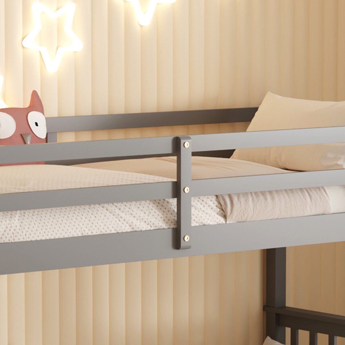 ΚΡΕΒΑΤΙ ΚΟΥΚΕΤΑ ΠΑΙΔΙΚΟ LANTAI HM682.05 ΞΥΛΟ ΠΕΥΚΟΥ ΣΕ ΓΚΡΙ- ΣΤΡΩΜΑΤΑ 190x90εκ - Image 7