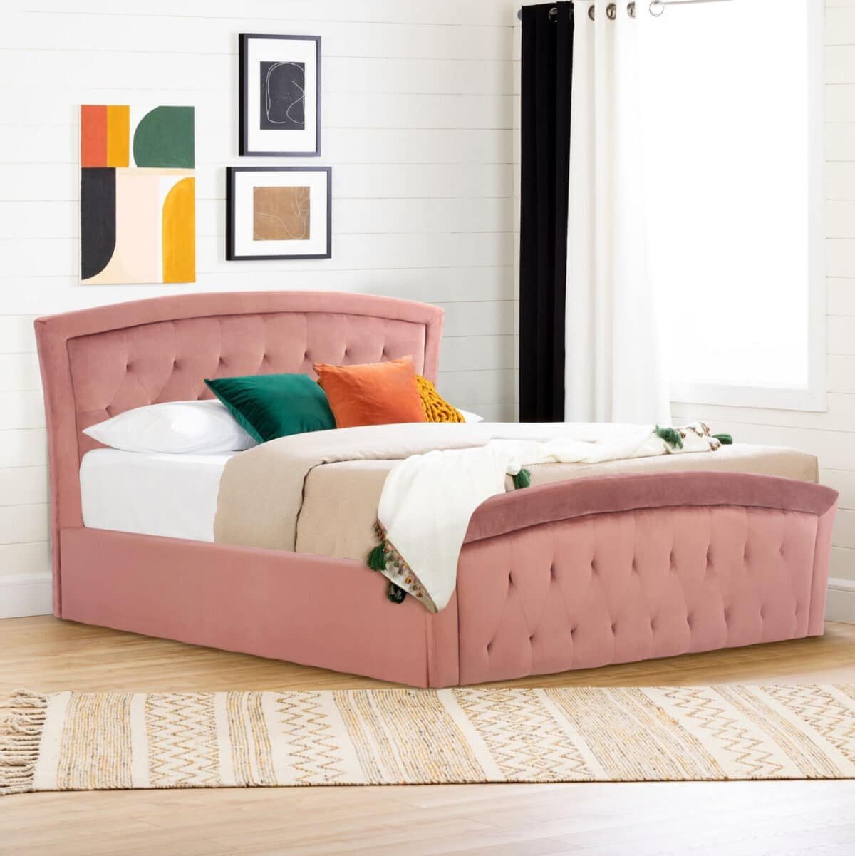 ΚΡΕΒΑΤΙ ΜΕ ΣΤΡΩΜΑ & ΑΠΟΘ.ΧΩΡΟ ODELIA HM21279.02 ΣΑΠΙΟ ΜΗΛΟ ΒΕΛΟΥΔΟ--ΓΙΑ 160x200εκ - Image 2